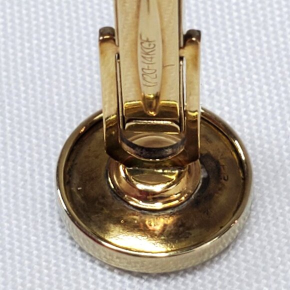 Vintage 14K Gold-Filled Black Enamel and Gold Cufflinks Made In France - Picture 6 of 8